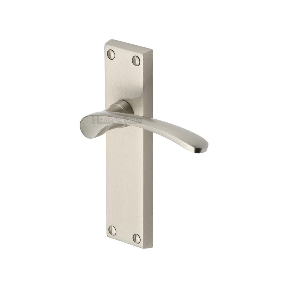 Heritage Brass Door Furniture Satin Nickel / Latch Handles Heritage Brass - Door Handle Lever Latch Sophia Design Satin Nickel Finish