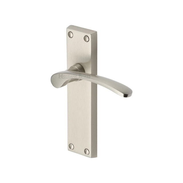 Heritage Brass Door Furniture Satin Nickel / Latch Handles Heritage Brass - Door Handle Lever Latch Sophia Design Satin Nickel Finish