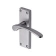 Heritage Brass Door Furniture Satin Chrome / Latch Handles Heritage Brass - Door Handle Lever Latch Sophia Short Design Satin Chrome Finish