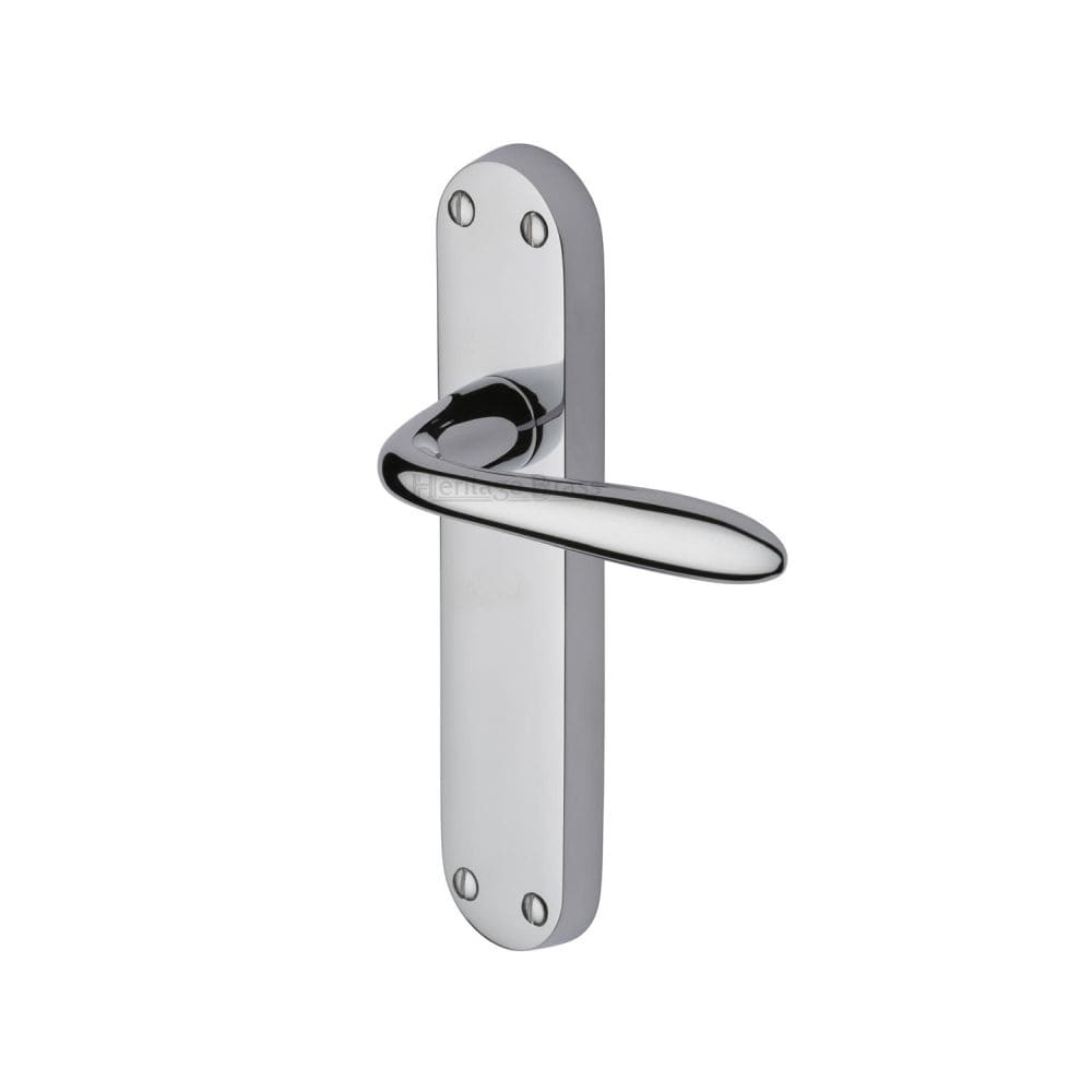 Heritage Brass Door Furniture Polished Chrome / Latch Handles Heritage Brass - Door Handle Lever Latch Sutton Design Polished Chrome Finish