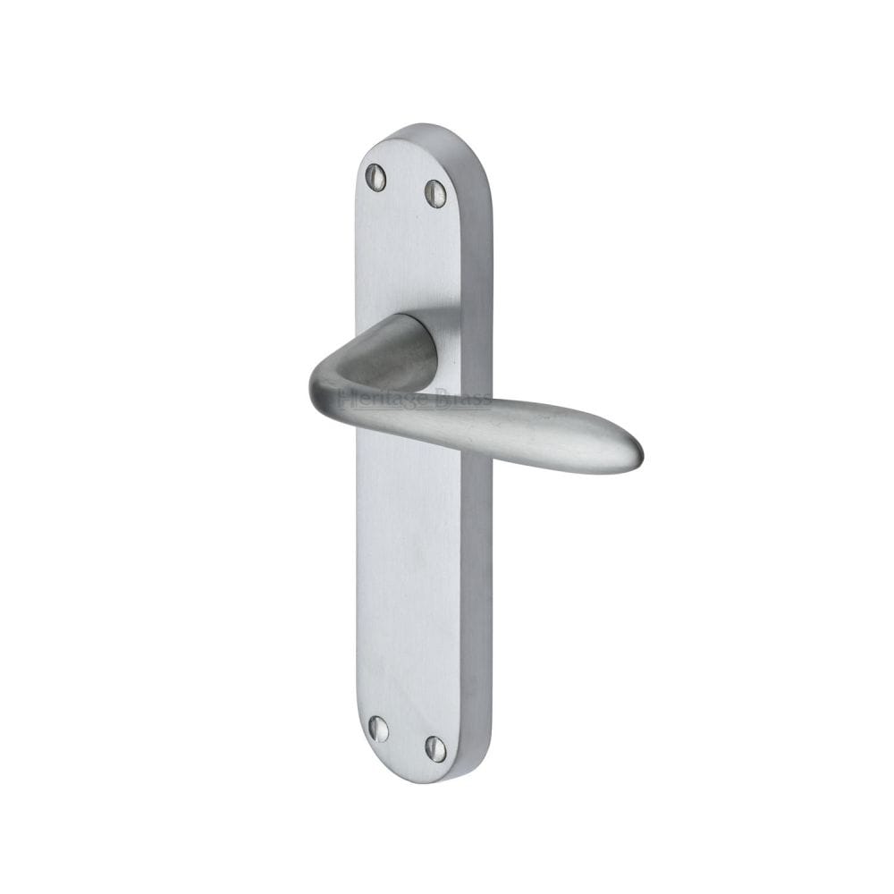 Heritage Brass Door Furniture Satin Chrome / Latch Handles Heritage Brass - Door Handle Lever Latch Sutton Design Satin Chrome Finish