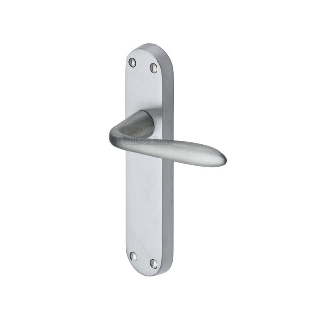Heritage Brass Door Furniture Satin Chrome / Latch Handles Heritage Brass - Door Handle Lever Latch Sutton Design Satin Chrome Finish