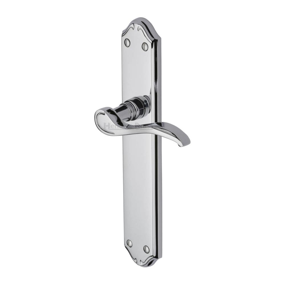 Heritage Brass Door Furniture Polished Chrome / Latch Handles Heritage Brass - Door Handle Lever Latch Verona Design Polished Chrome Finish
