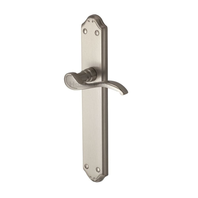 Heritage Brass Door Furniture Satin Nickel / Latch Handles Heritage Brass - Door Handle Lever Latch Verona Design Satin Nickel Finish