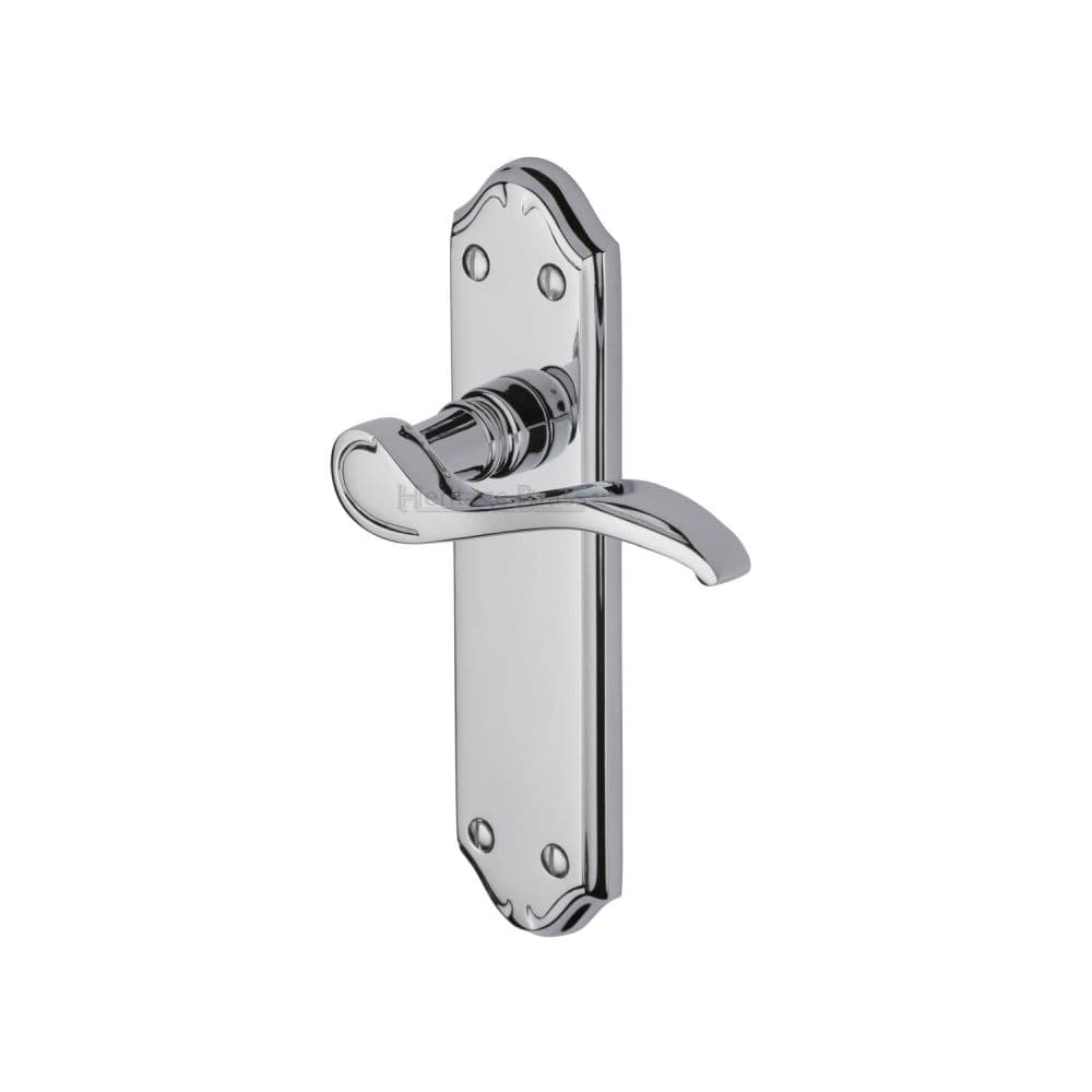 Heritage Brass Door Furniture Polished Chrome / Latch Handles Heritage Brass - Door Handle Lever Latch Verona Small Design Polished Chrome Finish