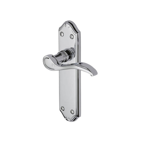 Heritage Brass Door Furniture Polished Chrome / Latch Handles Heritage Brass - Door Handle Lever Latch Verona Small Design Polished Chrome Finish