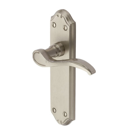 Heritage Brass Door Furniture Satin Nickel / Latch Handles Heritage Brass - Door Handle Lever Latch Verona Small Design Satin Nickel Finish
