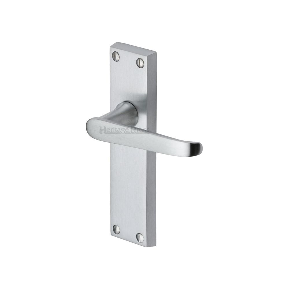 Heritage Brass Door Furniture Satin Chrome / Latch Handles Heritage Brass - Door Handle Lever Latch Victoria Design Satin Chrome Finish