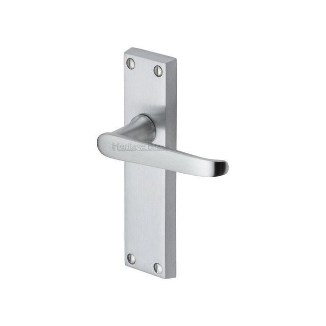 Heritage Brass Door Furniture Satin Chrome / Latch Handles Heritage Brass - Door Handle Lever Latch Victoria Design Satin Chrome Finish