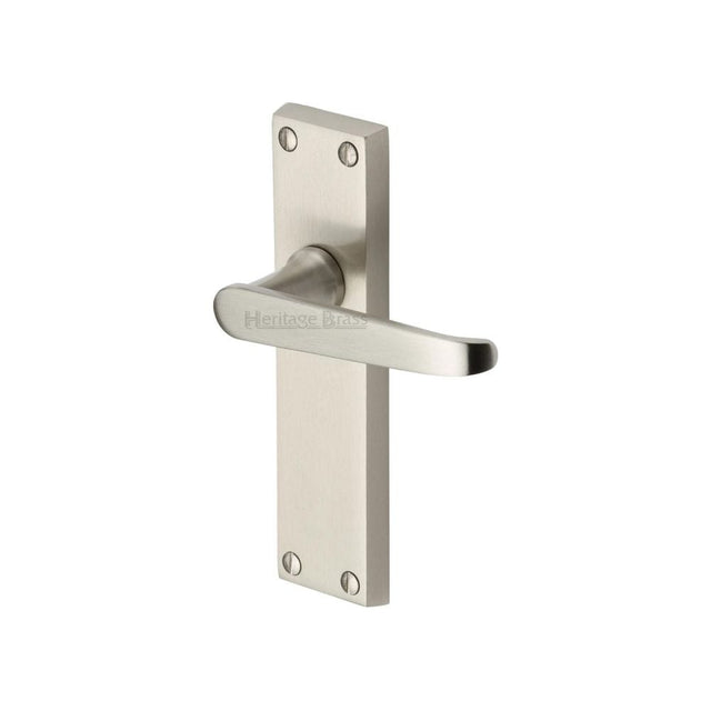 Heritage Brass Door Furniture Satin Nickel / Latch Handles Heritage Brass - Door Handle Lever Latch Victoria Design Satin Nickel Finish