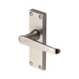 Heritage Brass Door Furniture Satin Nickel / Latch Handles Heritage Brass - Door Handle Lever Latch Victoria Short Design Satin Nickel Finis