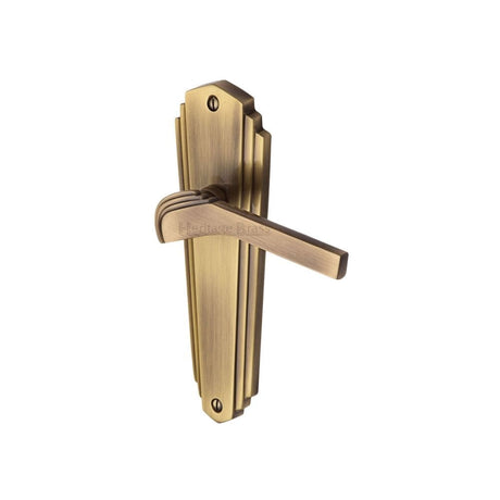 Heritage Brass Door Furniture Antique Brass / Latch Handles Heritage Brass - Door Handle Lever Latch Waldorf Design Antique Brass Finish