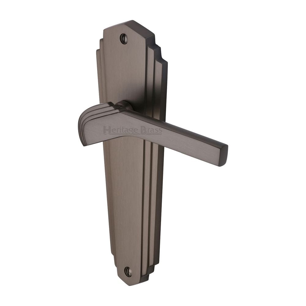 Heritage Brass Door Furniture Matt Bronze / Latch Handles Heritage Brass - Door Handle Lever Latch Waldorf Design Matt Bronze Finish