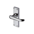 Heritage Brass Door Furniture Polished Chrome / Latch Handles Heritage Brass - Door Handle Lever Latch Windsor Short Design Polished Chrome Finish