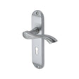Heritage Brass Door Furniture Satin Chrome / Std. Lock Handles Heritage Brass - Door Handle Lever Lock Algarve Design Satin Chrome Finish