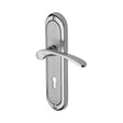 Heritage Brass Door Furniture Apollo Dual Finish,Satin Chrome/Polished Chrome / Std. Lock Handles Heritage Brass - Door Handle Lever Lock Ambassador Design Apollo Finish