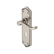 Heritage Brass Door Furniture Mercury Dual Finish,Satin Nickel and Polished Nickel / Std. Lock Handles Heritage Brass - Door Handle Lever Lock Buckingham Design Mercury Finish