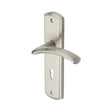 Heritage Brass Door Furniture Satin Nickel / Std. Lock Handles Heritage Brass - Door Handle Lever Lock Centaur Design Satin Nickel Finish