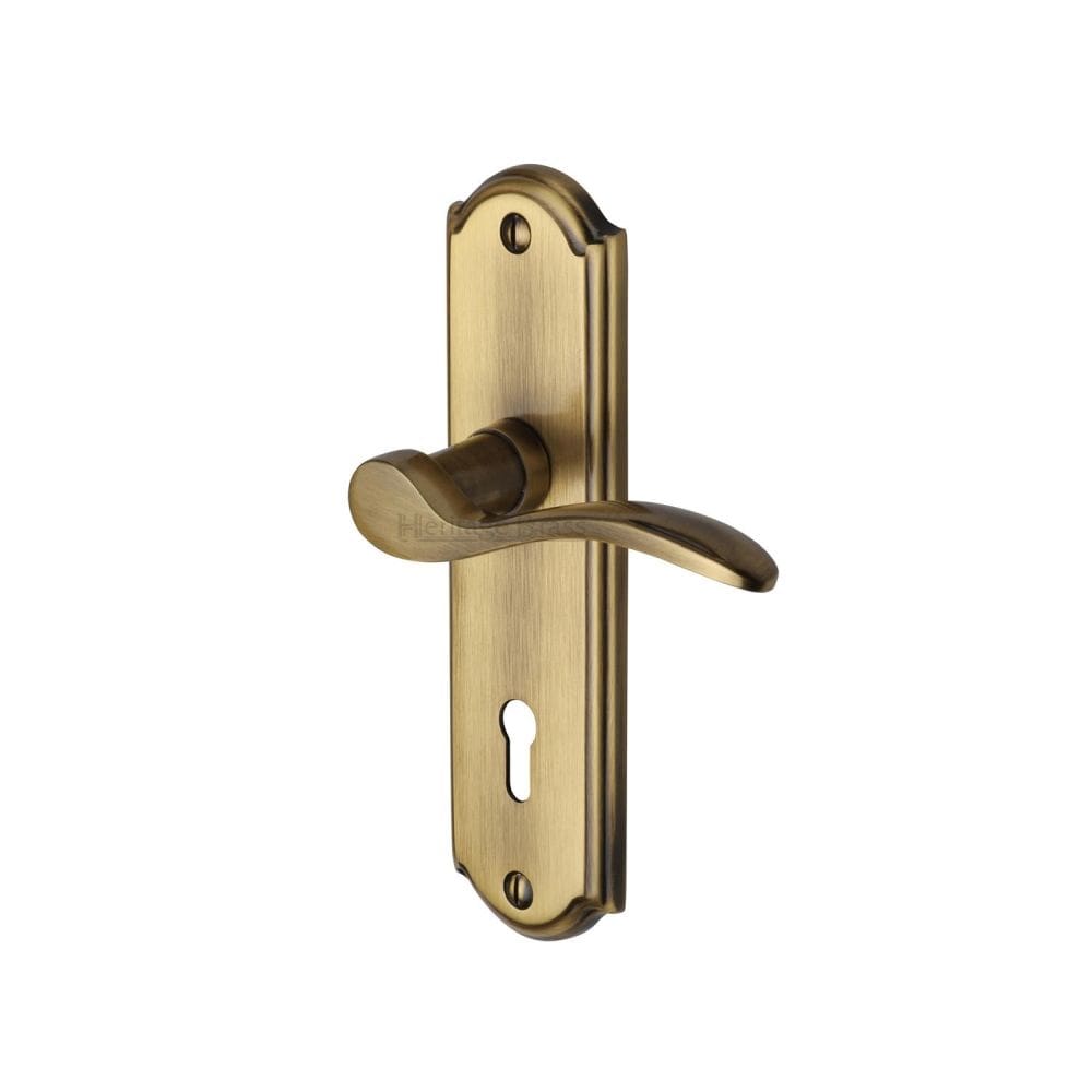 Heritage Brass Door Furniture Antique Brass / Std. Lock Handles Heritage Brass - Door Handle Lever Lock Howard Design Antique Brass Finish