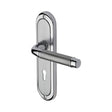 Heritage Brass Door Furniture Apollo Dual Finish,Satin Chrome/Polished Chrome / Std. Lock Handles Heritage Brass - Door Handle Lever Lock Saturn Design Apollo Finish