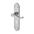 Heritage Brass Door Furniture Polished Chrome / Std. Lock Handles Heritage Brass - Door Handle Lever Lock Savoy Long Design Polished Chrome Finish