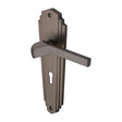 Heritage Brass Door Furniture Matt Bronze / Std. Lock Handles Heritage Brass - Door Handle Lever Lock Waldorf Design Matt Bronze Finish