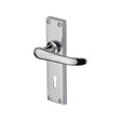 Heritage Brass Door Furniture Polished Chrome / Std. Lock Handles Heritage Brass - Door Handle Lever Lock Windsor Design Polished Chrome Finish