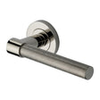 Heritage Brass Door Furniture Polished Nickel / Round Rose Heritage Brass - Door Handle Lever on Rose Phoenix Knurled Design Polished Nickel Fi