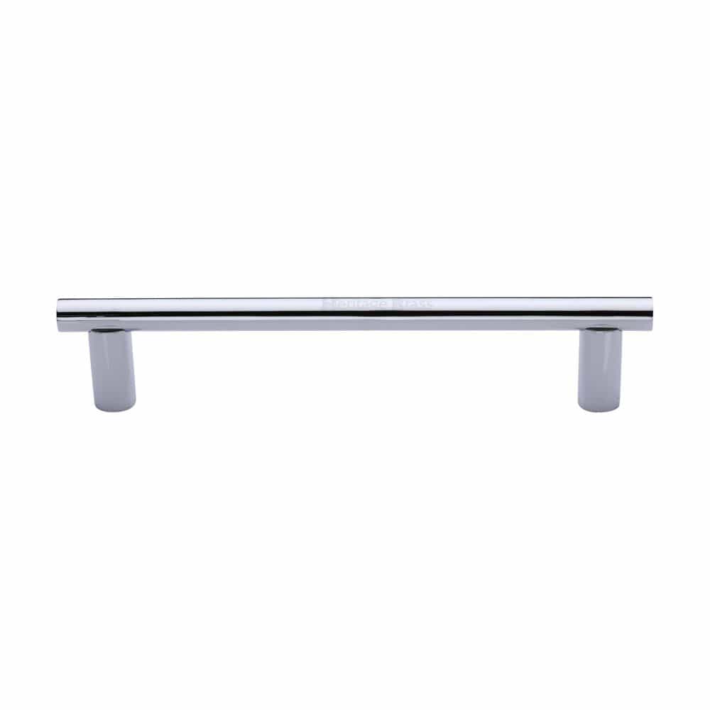 Heritage Brass Door Furniture Polished Chrome / Pull Handles (Bolt Through) Heritage Brass - Door Pull Handle 19mm Round Bar Design 336mm Polished Chrome Finish