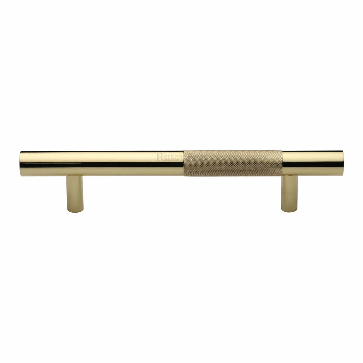 Heritage Brass Door Furniture Polished Brass / Pull Handles (Bolt Through) Heritage Brass - Door Pull Handle Bar Knurled Design 305mm Polished Brass Finish