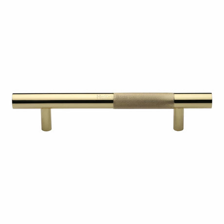Heritage Brass Door Furniture Polished Brass / Pull Handles (Bolt Through) Heritage Brass - Door Pull Handle Bar Knurled Design 305mm Polished Brass Finish