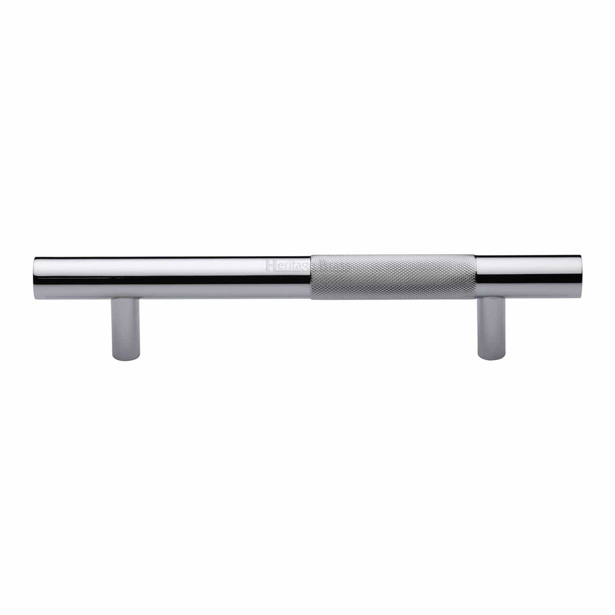 Heritage Brass Door Furniture Polished Chrome / Pull Handles (Bolt Through) Heritage Brass - Door Pull Handle Bar Knurled Design 305mm Polished Chrome Finish