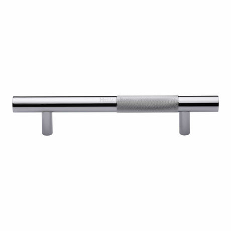 Heritage Brass Door Furniture Polished Chrome / Pull Handles (Bolt Through) Heritage Brass - Door Pull Handle Bar Knurled Design 305mm Polished Chrome Finish
