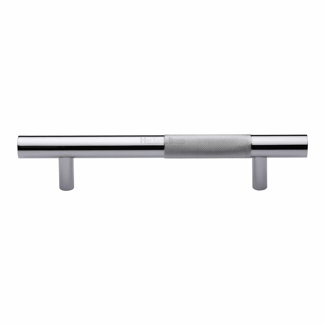 Heritage Brass Door Furniture Polished Chrome / Pull Handles (Bolt Through) Heritage Brass - Door Pull Handle Bar Knurled Design 305mm Polished Chrome Finish