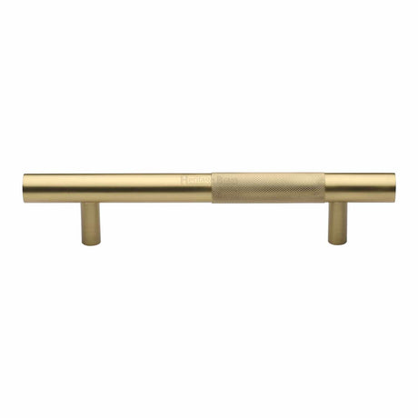 Heritage Brass Door Furniture Satin Brass / Pull Handles (Bolt Through) Heritage Brass - Door Pull Handle Bar Knurled Design 305mm Satin Brass Finish