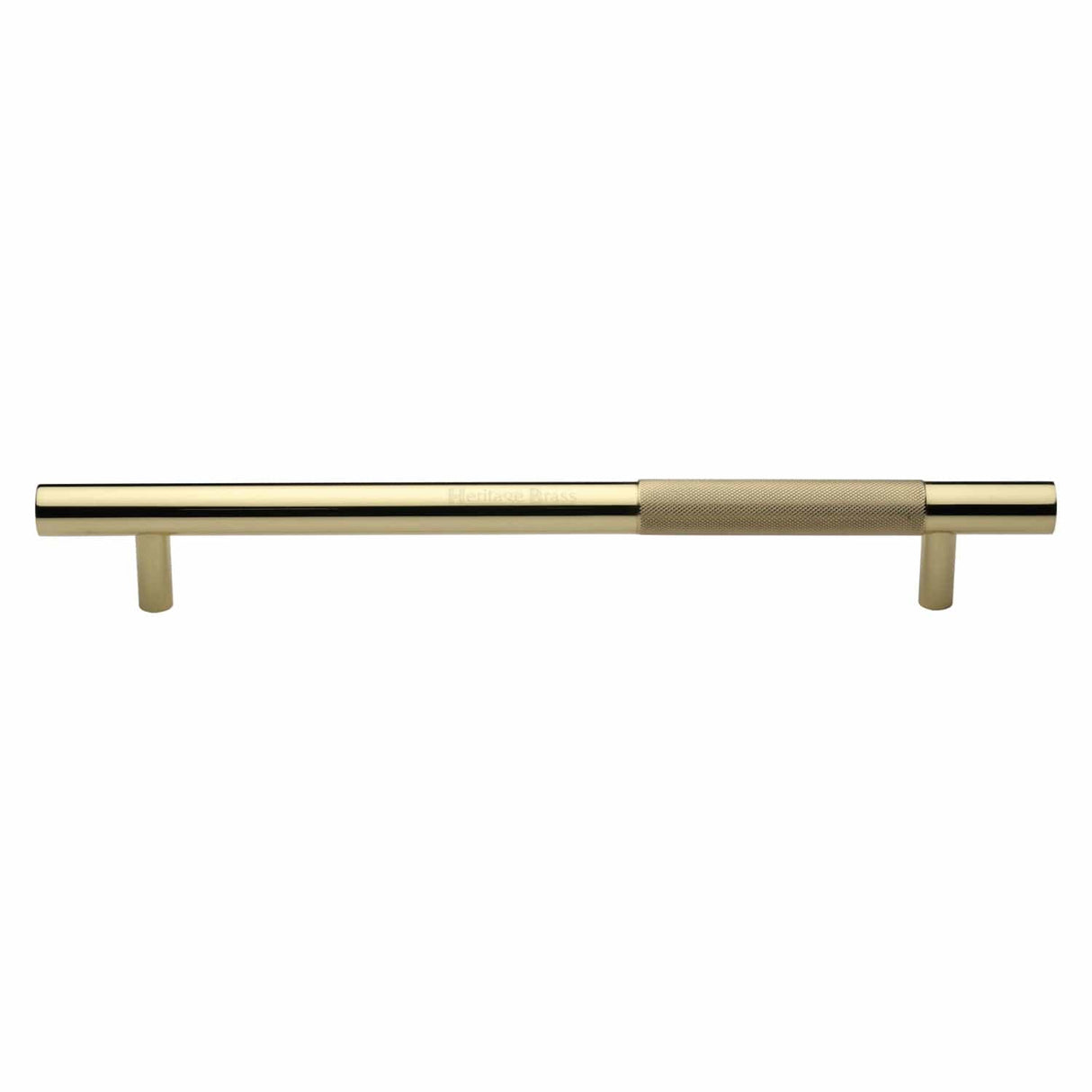 Heritage Brass Door Furniture Polished Brass / Pull Handles (Bolt Through) Heritage Brass - Door Pull Handle Bar Knurled Design 457mm Polished Brass Finish