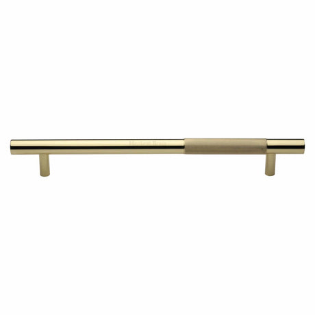 Heritage Brass Door Furniture Polished Brass / Pull Handles (Bolt Through) Heritage Brass - Door Pull Handle Bar Knurled Design 457mm Polished Brass Finish