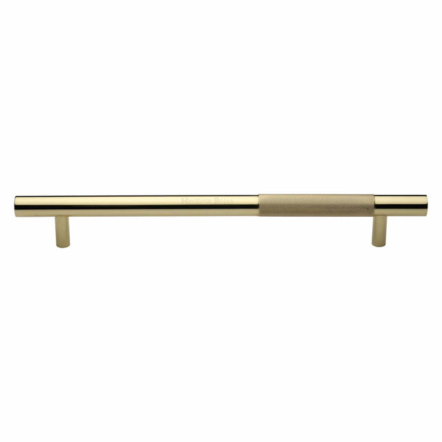 Heritage Brass Door Furniture Polished Brass / Pull Handles (Bolt Through) Heritage Brass - Door Pull Handle Bar Knurled Design 457mm Polished Brass Finish