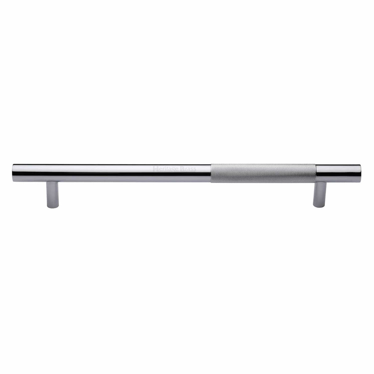 Heritage Brass Door Furniture Polished Chrome / Pull Handles (Bolt Through) Heritage Brass - Door Pull Handle Bar Knurled Design 457mm Polished Chrome Finish