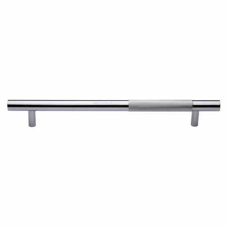 Heritage Brass Door Furniture Polished Chrome / Pull Handles (Bolt Through) Heritage Brass - Door Pull Handle Bar Knurled Design 457mm Polished Chrome Finish