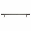 Heritage Brass Door Furniture Satin Nickel / Pull Handles (Bolt Through) Heritage Brass - Door Pull Handle Bar Knurled Design 457mm Satin Nickel Finish