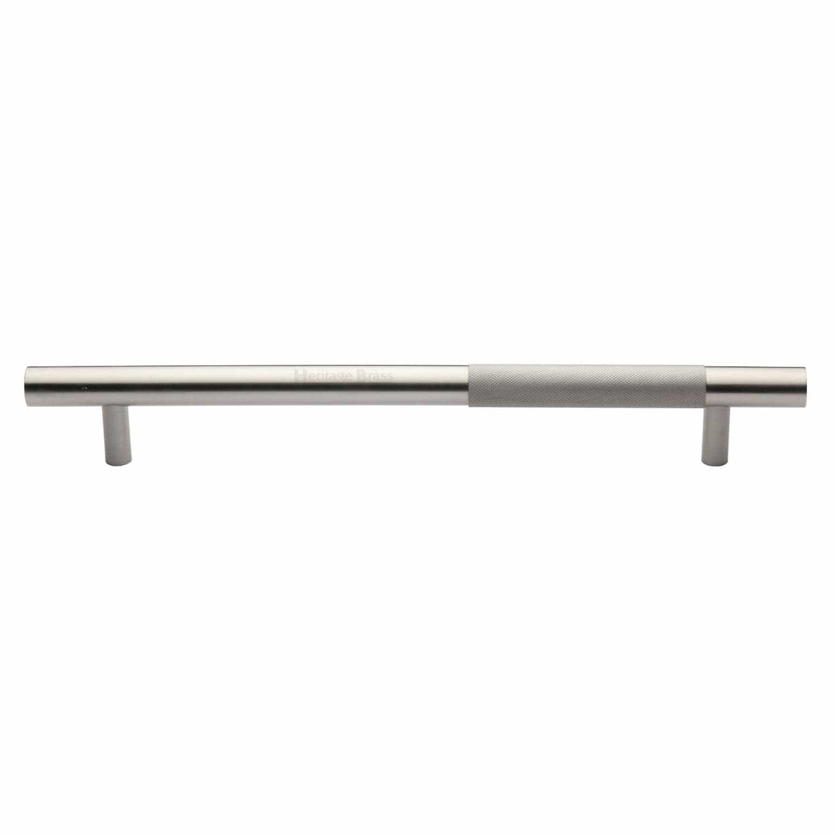 Heritage Brass Door Furniture Satin Nickel / Pull Handles (Bolt Through) Heritage Brass - Door Pull Handle Bar Knurled Design 457mm Satin Nickel Finish
