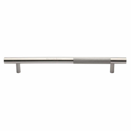 Heritage Brass Door Furniture Satin Nickel / Pull Handles (Bolt Through) Heritage Brass - Door Pull Handle Bar Knurled Design 457mm Satin Nickel Finish