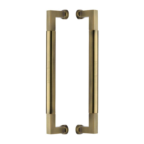 Heritage Brass Door Furniture Antique Brass / Back to Back Fixing Pack Heritage Brass - Door Pull Handle Bauhaus Design 330mm Antique Brass Finish