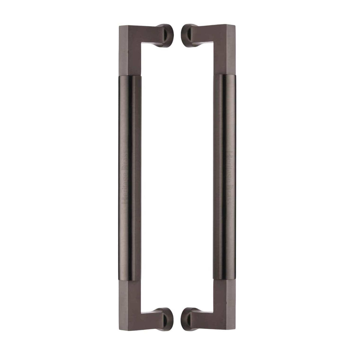 Heritage Brass Door Furniture Matt Bronze / Back to Back Fixing Pack Heritage Brass - Door Pull Handle Bauhaus Design 330mm Matt Bronze Finish