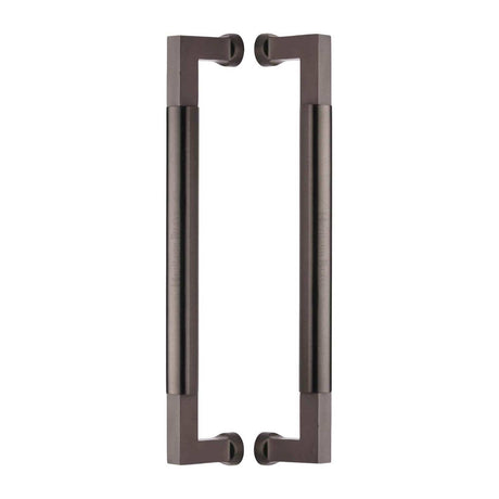 Heritage Brass Door Furniture Matt Bronze / Back to Back Fixing Pack Heritage Brass - Door Pull Handle Bauhaus Design 330mm Matt Bronze Finish