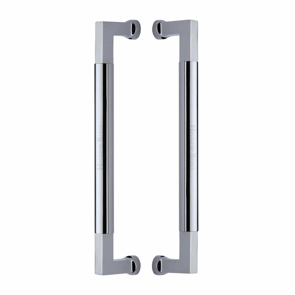 Heritage Brass Door Furniture Polished Chrome / Back to Back Fixing Pack Heritage Brass - Door Pull Handle Bauhaus Design 330mm Polished Chrome Finish