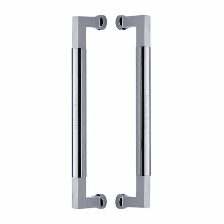 Heritage Brass Door Furniture Polished Chrome / Back to Back Fixing Pack Heritage Brass - Door Pull Handle Bauhaus Design 330mm Polished Chrome Finish