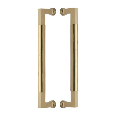 Heritage Brass Door Furniture Satin Brass / Back to Back Fixing Pack Heritage Brass - Door Pull Handle Bauhaus Design 330mm Satin Brass Finish