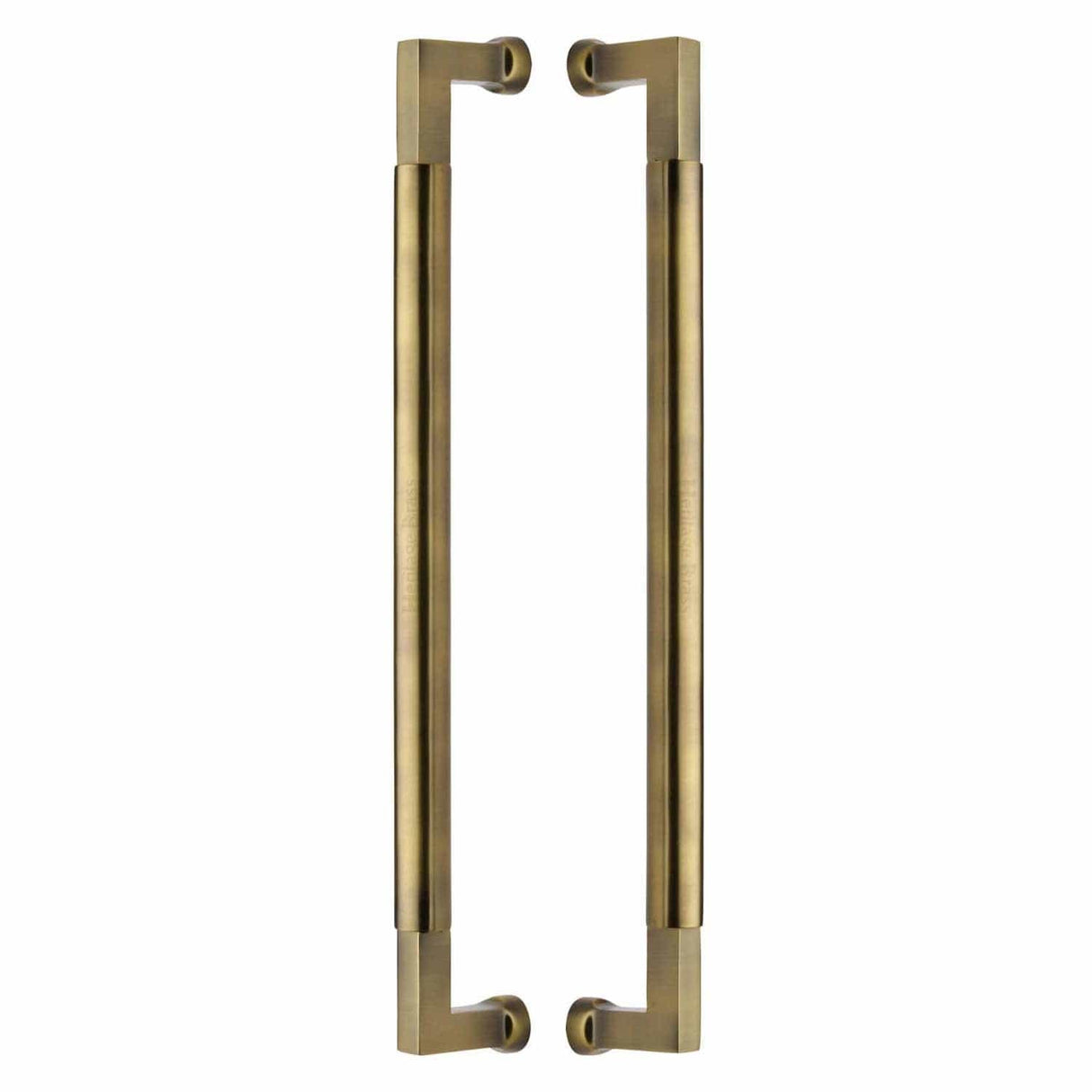 Heritage Brass Door Furniture Antique Brass / Back to Back Fixing Pack Heritage Brass - Door Pull Handle Bauhaus Design 483mm Antique Brass Finish